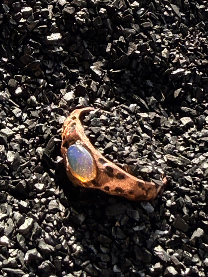Relic of the Deep Ring — Opal Statement Ring | Organic Sculptural Band | Abysmal Relics Collection