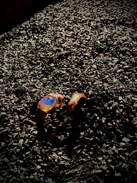 The Abyssal Eel Ring — Opal Statement Ring | Sculptural Wrap Band | Abysmal Relics Collection