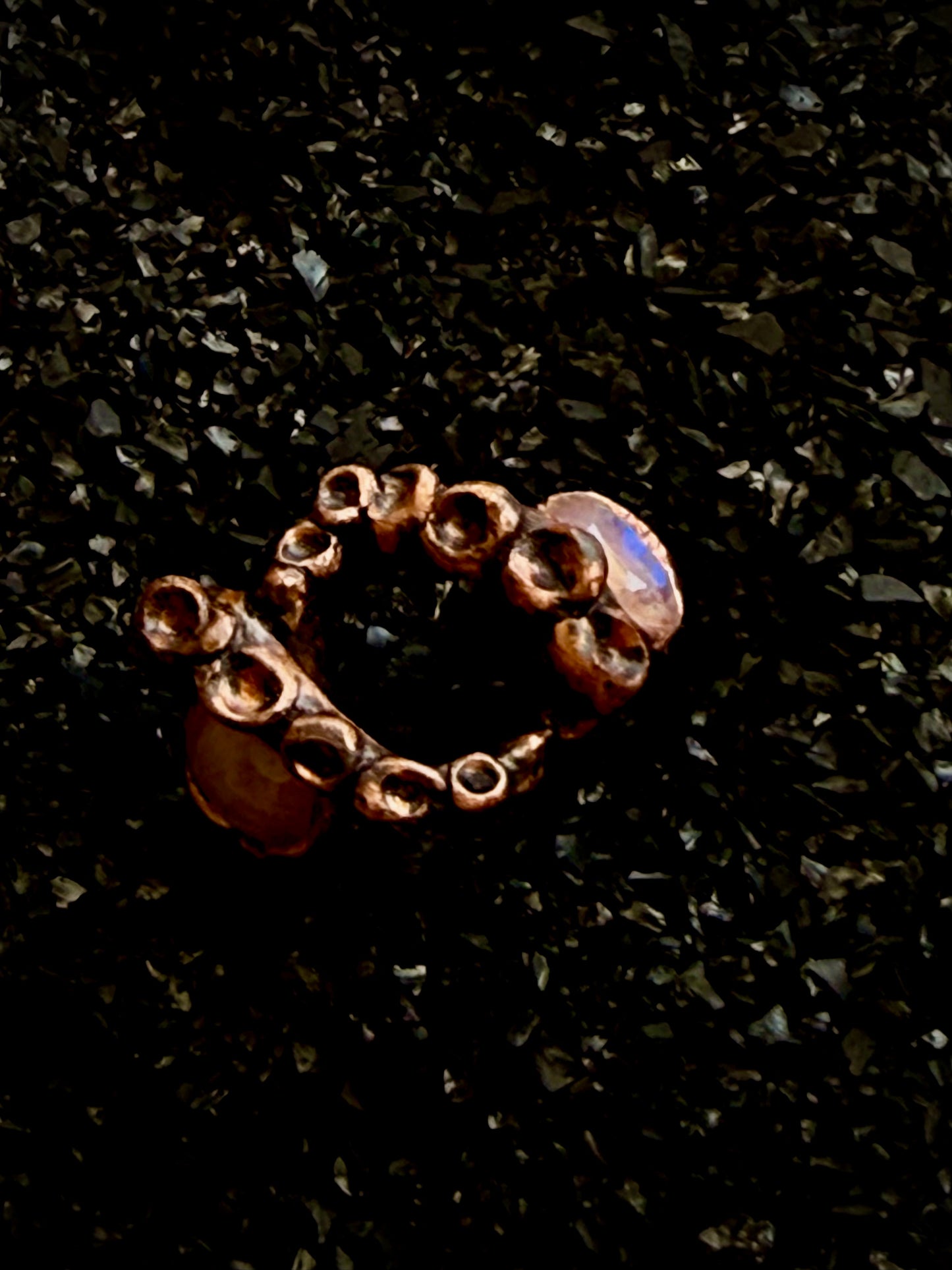 Leviathan’s Grasp Ring — Dual Moonstone Statement Ring | Abysmal Relics Collection