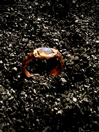 Relic of the Deep Ring — Opal Statement Ring | Organic Sculptural Band | Abysmal Relics Collection