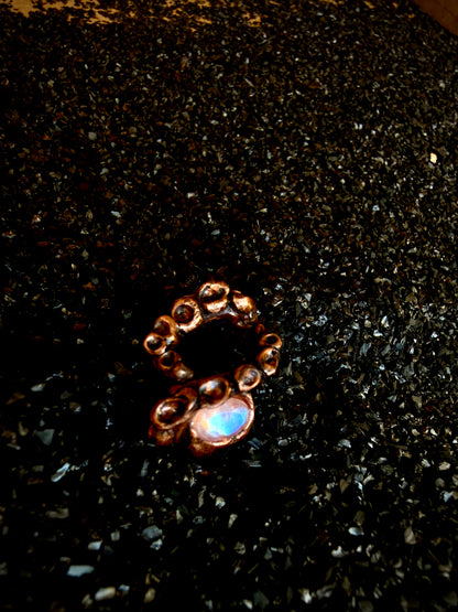 Leviathan’s Grasp Ring — Dual Moonstone Statement Ring | Abysmal Relics Collection