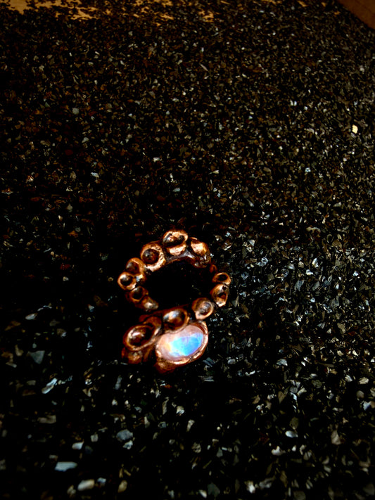 Leviathan’s Grasp Ring — Dual Moonstone Statement Ring | Abysmal Relics Collection