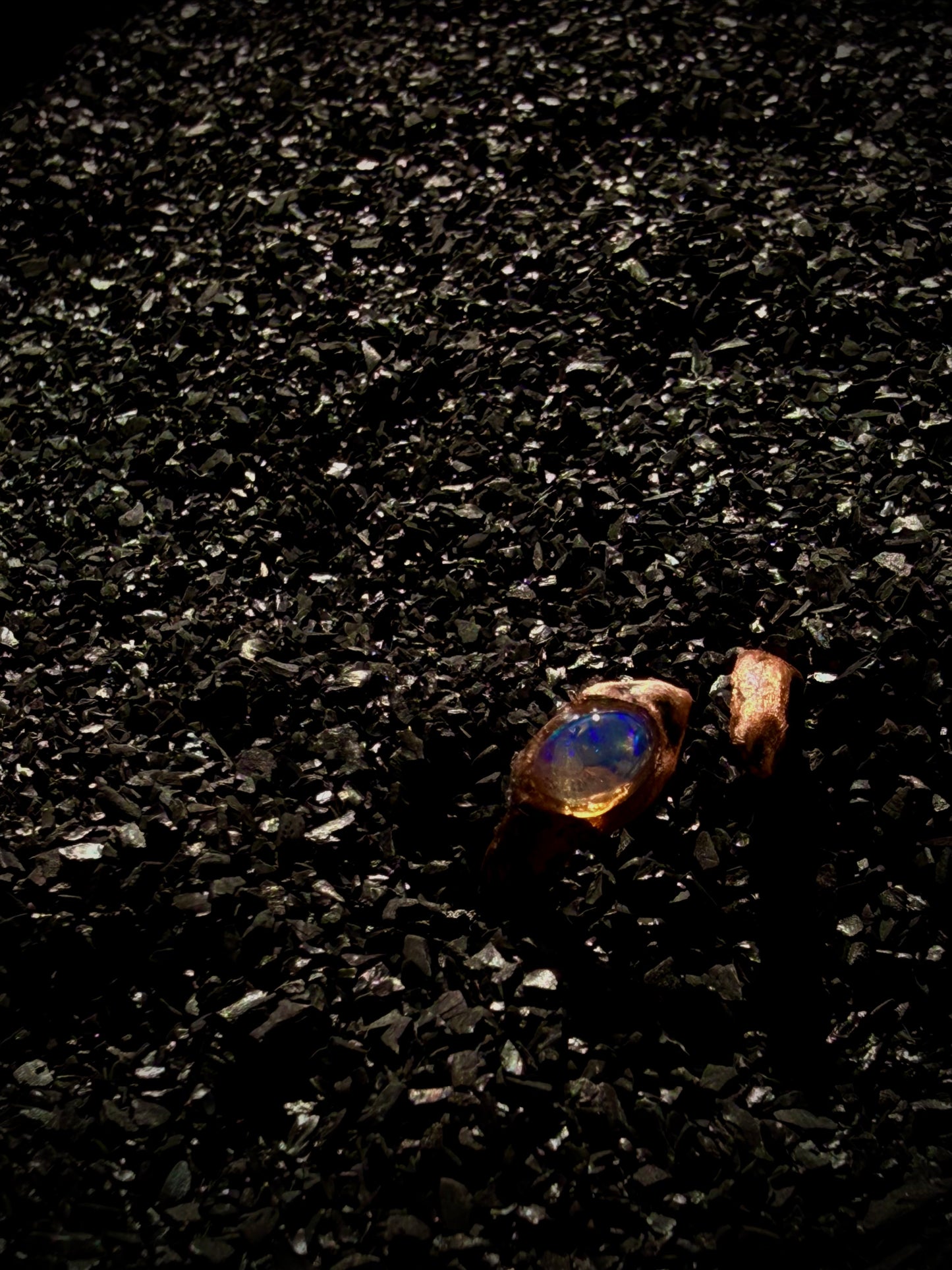 The Abyssal Eel Ring — Opal Statement Ring | Sculptural Wrap Band | Abysmal Relics Collection