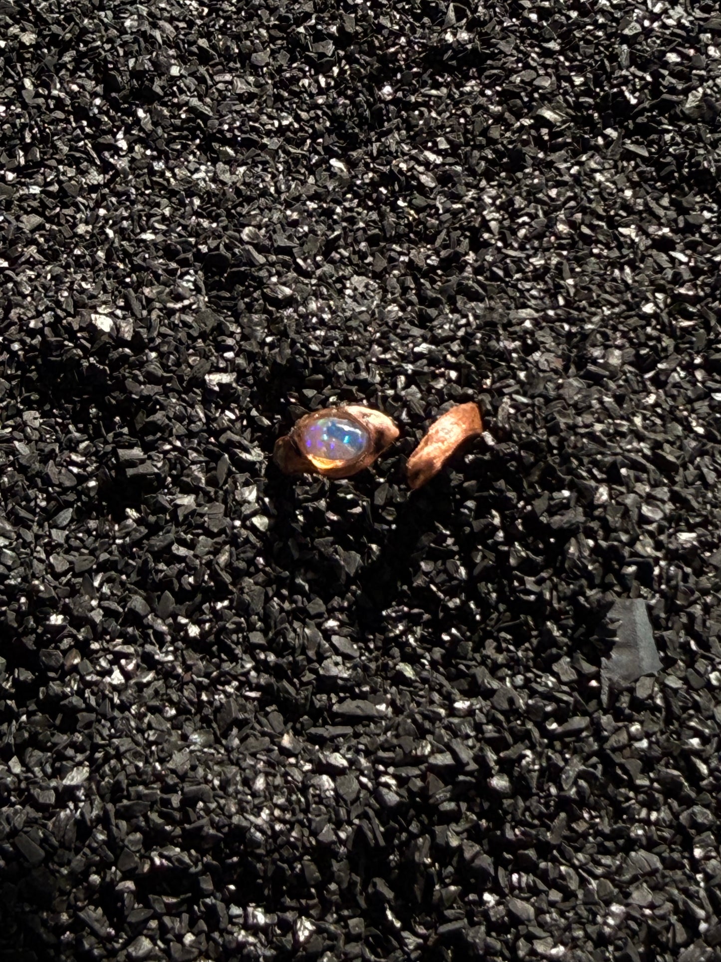 The Abyssal Eel Ring — Opal Statement Ring | Sculptural Wrap Band | Abysmal Relics Collection