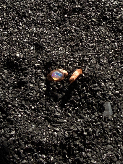 The Abyssal Eel Ring — Opal Statement Ring | Sculptural Wrap Band | Abysmal Relics Collection